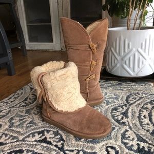 BearPaw Boots Tall Abigail Suede Boot Sheepskin